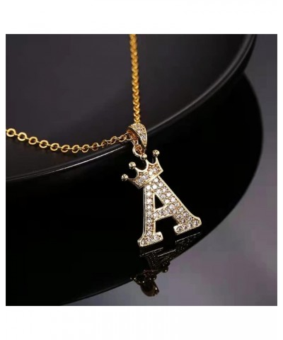 Gold Crown Initial Necklaces for Women Dainty Letter A-Z Pendant Necklace 18K Gold Plated Zirconia Letter Crown Choker Neckla...