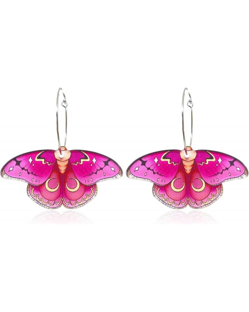 Moth Butterfly Earrings Green Insect Earrings Colorful Acrylic Animal Butterfly Wing Dangle Drop Earrings for Women Girls Sta...