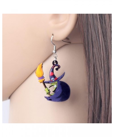 Cute Acrylic Halloween Witch Pumpkin Earrings Big Long Dangle Drop For Women Girl Festival Jewelry Gifts Charm Dark $6.71 Ear...