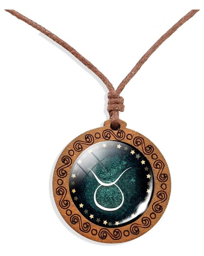 Zodiac Constellation Pendant Necklace for Women Men Geometric Circle Coin Disc Time Gemstone Constellations Necklace Teen Gir...