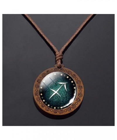 Zodiac Constellation Pendant Necklace for Women Men Geometric Circle Coin Disc Time Gemstone Constellations Necklace Teen Gir...