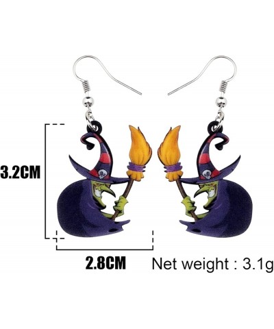 Cute Acrylic Halloween Witch Pumpkin Earrings Big Long Dangle Drop For Women Girl Festival Jewelry Gifts Charm Dark $6.71 Ear...