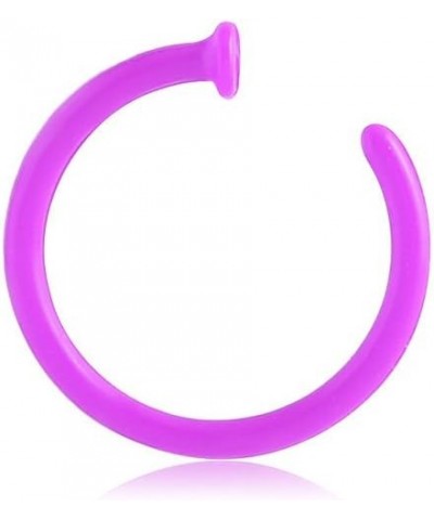 Bioflex Open Nose Ring Hoop Choose Your Color, Choose Your Size 20G 1/4" - Purple $9.11 Body Jewelry