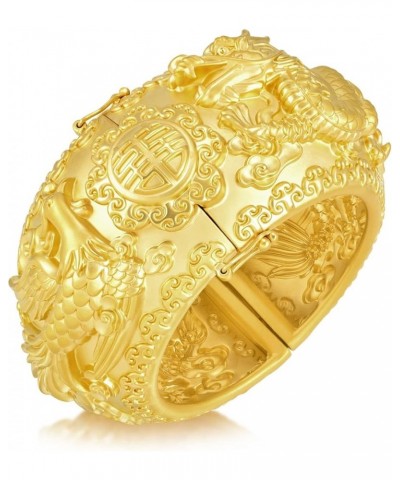 999.9 24K Solid Gold Price-by-Weight Gold Dragon & Phoenix Bangle for Women and Wedding Occasion 93252K Approx. 0.85tael (~31...