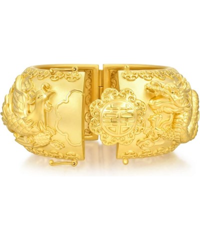 999.9 24K Solid Gold Price-by-Weight Gold Dragon & Phoenix Bangle for Women and Wedding Occasion 93252K Approx. 0.85tael (~31...