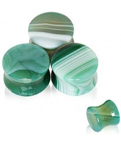 Natural Green Agate Stone Saddle WildKlass Plug 6GA $9.71 Body Jewelry