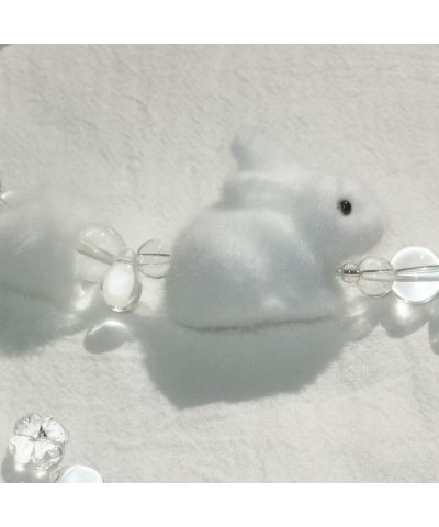 Easter Jewelry Set for Women Girls Flocking 3D Rabbit Crystal beaded Choker Cute Bunny Bowknot Hair Clip Easter Necklace Y2k ...