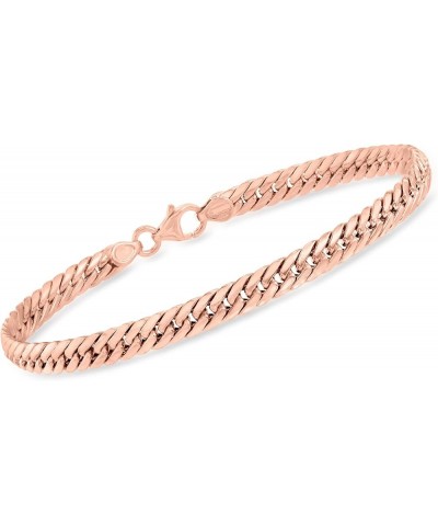 Italian 14kt Gold Cuban-Link Bracelet Rose Gold 7.0 Inches $160.20 Bracelets