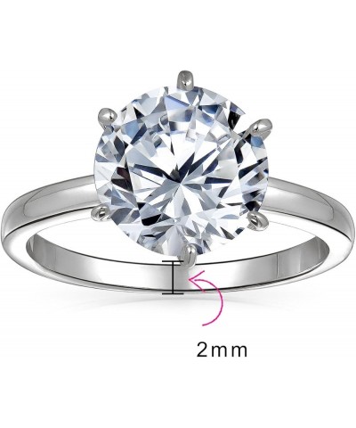 Personalize Classic Timeless Cubic Zirconia 3CT AAA CZ 6 Prong Setting Round Brilliant Cut Solitaire Engagement Ring For Wome...