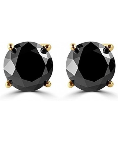 1/2-10 Carat Total Weight Black Diamond Stud Earrings Yellow Gold 2.01 carats $88.31 Earrings