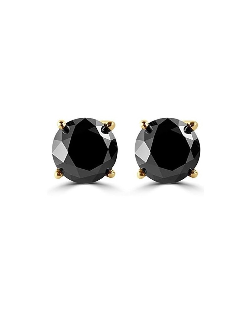 1/2-10 Carat Total Weight Black Diamond Stud Earrings Yellow Gold 2.01 carats $88.31 Earrings