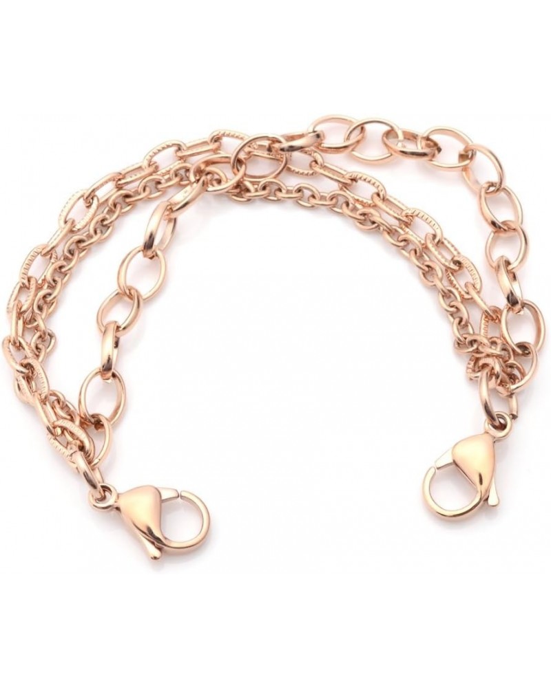 Medical ID Rose Gold Stainless Triple Strand Interchangeable Bracelet 7.0 Inches $14.08 Bracelets