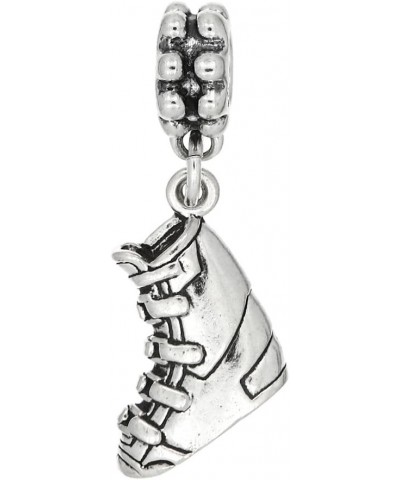 Sterling Silver Oxidized Winter Snow Ski Boot European Dangle Bead Charm $12.90 Bracelets