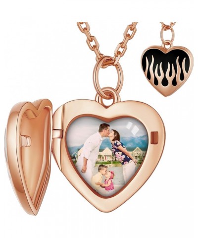 Heart Locket Necklace with Picture Custom 925 Sterling Silver/18K Gold/Rose Gold Photo Locket Pendant Charm Personalized Cust...