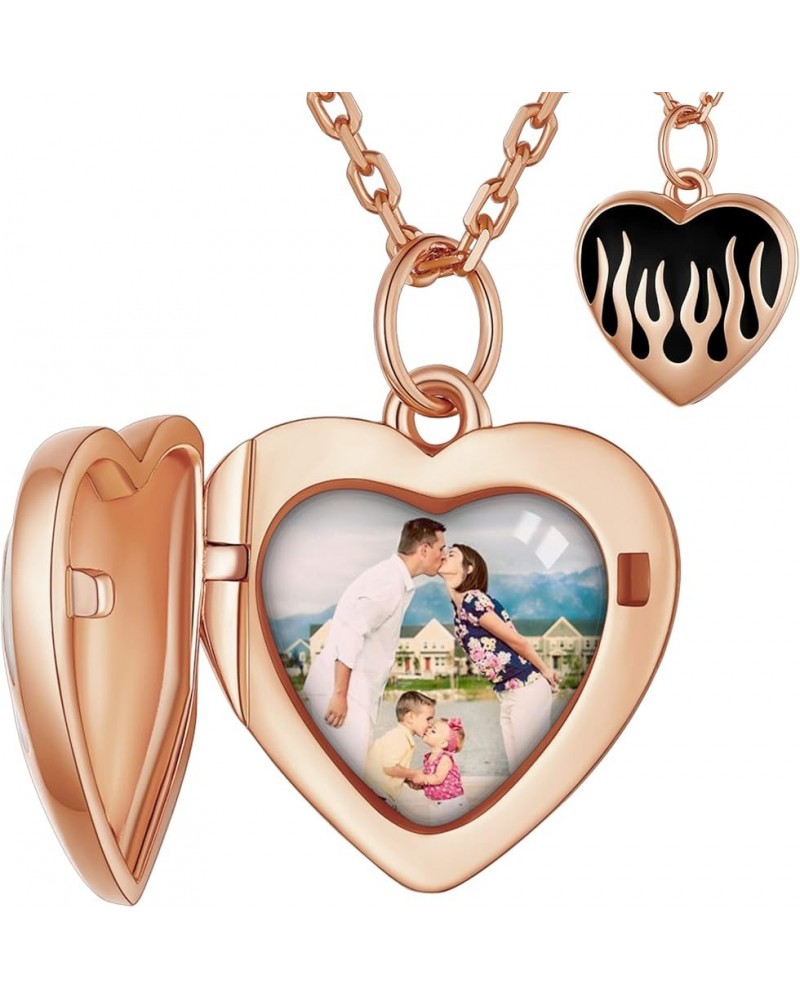 Heart Locket Necklace with Picture Custom 925 Sterling Silver/18K Gold/Rose Gold Photo Locket Pendant Charm Personalized Cust...