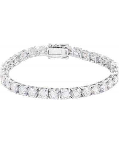 moissanite tennis bracelet 18k white gold plated 925 silver 3-6.5mm D Color VVS1 Round Cut moissanite bracelets for women Men...