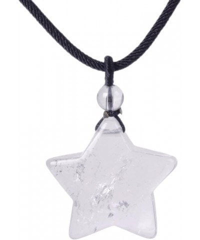 30mm Gemstone carved star pendant necklace 22 White Clear Quartz $8.39 Necklaces