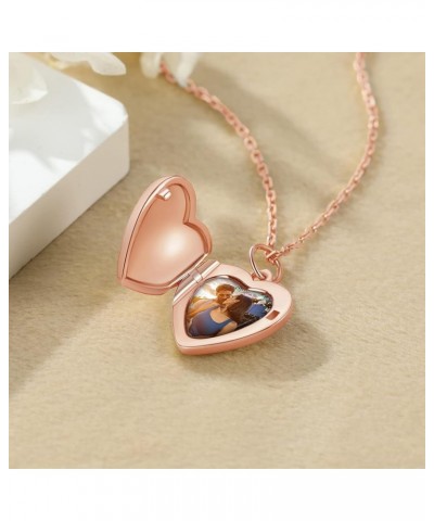 Heart Locket Necklace with Picture Custom 925 Sterling Silver/18K Gold/Rose Gold Photo Locket Pendant Charm Personalized Cust...