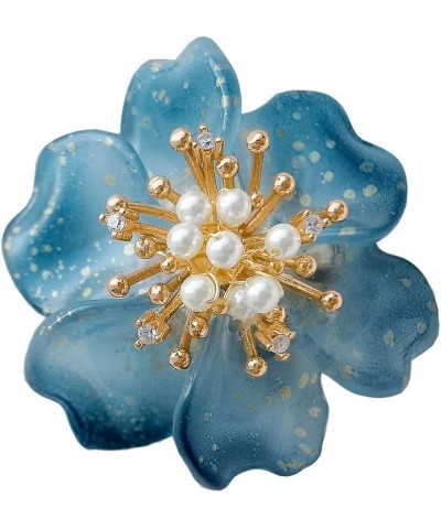 New Year Flower Brooch Pins for Women Girl Fashion Crystal/Colored Glaze Floral Blooming Lapel Pin Pearl Safety Pin Wedding P...