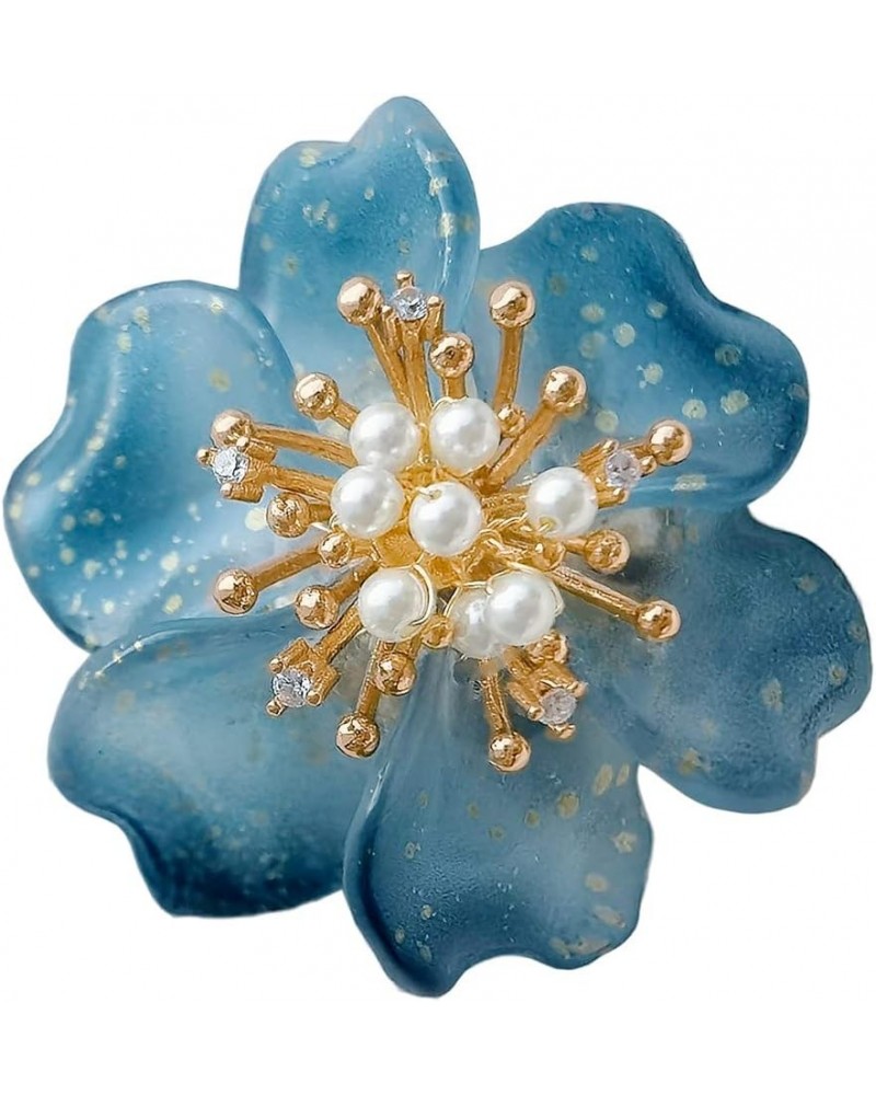 New Year Flower Brooch Pins for Women Girl Fashion Crystal/Colored Glaze Floral Blooming Lapel Pin Pearl Safety Pin Wedding P...