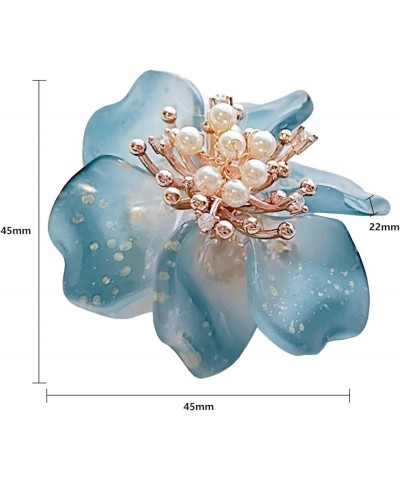 New Year Flower Brooch Pins for Women Girl Fashion Crystal/Colored Glaze Floral Blooming Lapel Pin Pearl Safety Pin Wedding P...