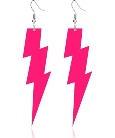 Acrylic Exaggerated Lightning Earrings Statement Punk Retro Geometric Delicate Neon Personalized Earrings Accessory Jewelry f...