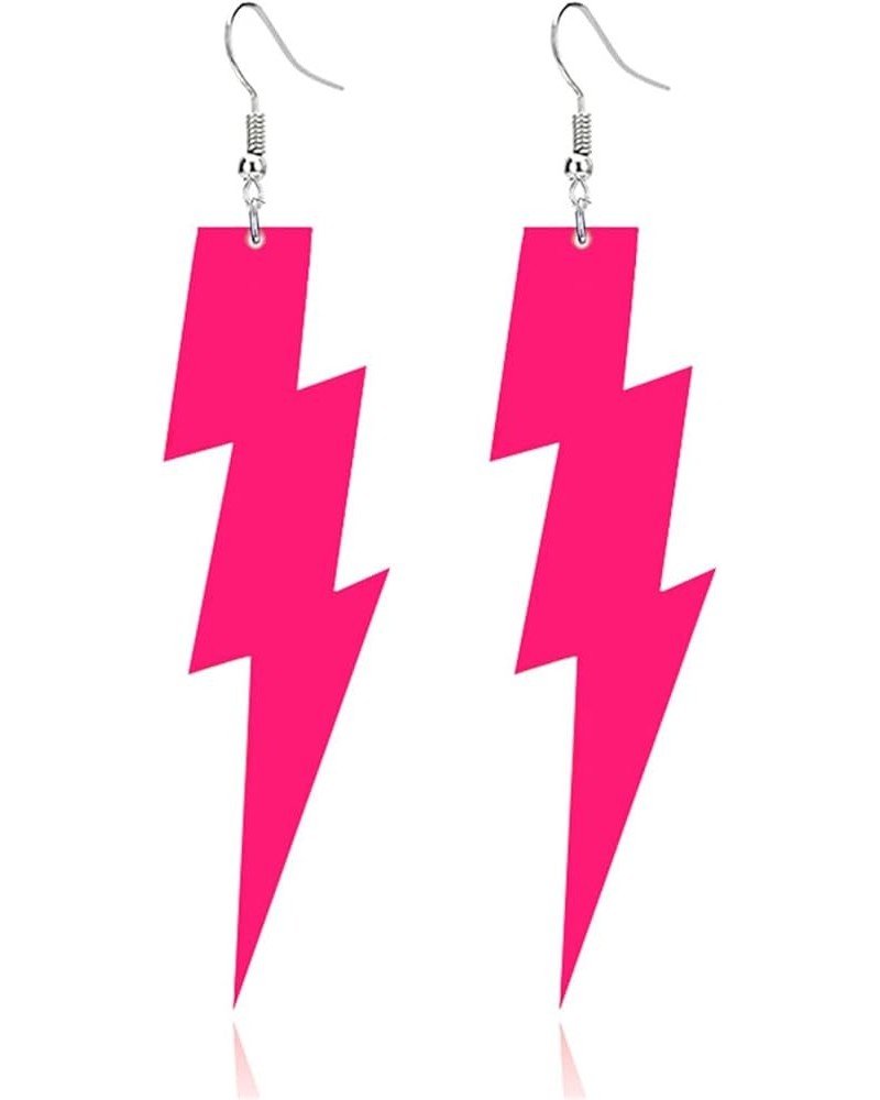 Acrylic Exaggerated Lightning Earrings Statement Punk Retro Geometric Delicate Neon Personalized Earrings Accessory Jewelry f...