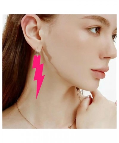 Acrylic Exaggerated Lightning Earrings Statement Punk Retro Geometric Delicate Neon Personalized Earrings Accessory Jewelry f...