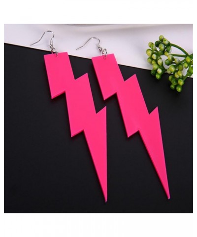 Acrylic Exaggerated Lightning Earrings Statement Punk Retro Geometric Delicate Neon Personalized Earrings Accessory Jewelry f...