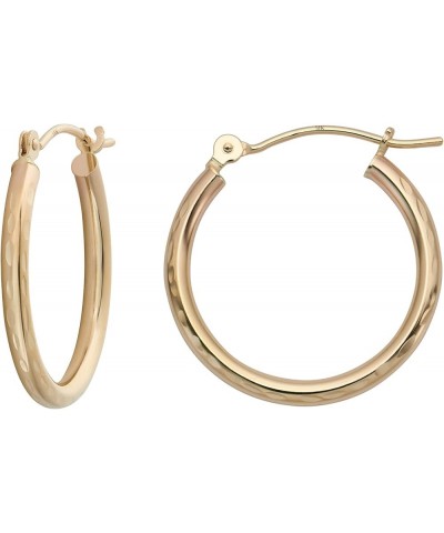 14k Diamond Cut Gold Hoop Earrings, 2-mm, Hypoallergenic, Round Click Top Closure Hoops for Pierced Ears 20mm $43.12 Earrings