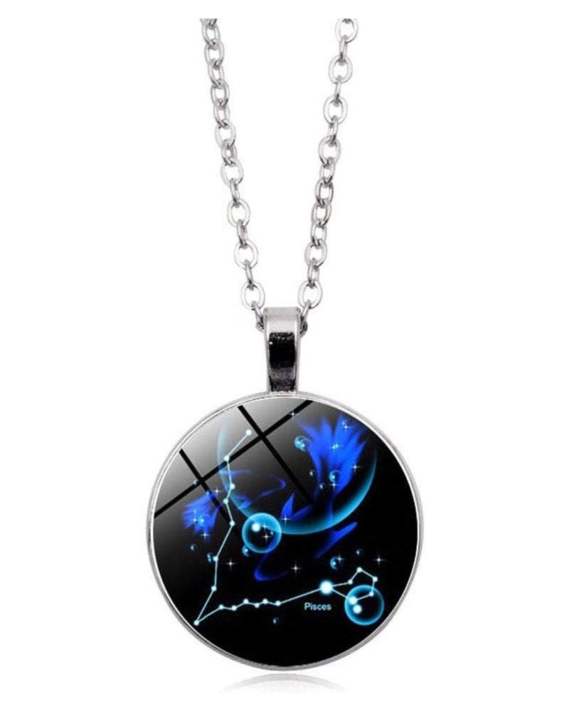 Zodiac Necklace Twelve Luminous Constellations Necklace Pendant for Women Retro Zodiac Glowing Time Gemstone Ball Necklace Fa...