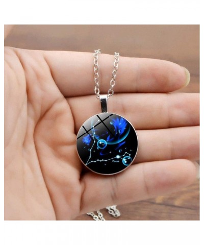 Zodiac Necklace Twelve Luminous Constellations Necklace Pendant for Women Retro Zodiac Glowing Time Gemstone Ball Necklace Fa...