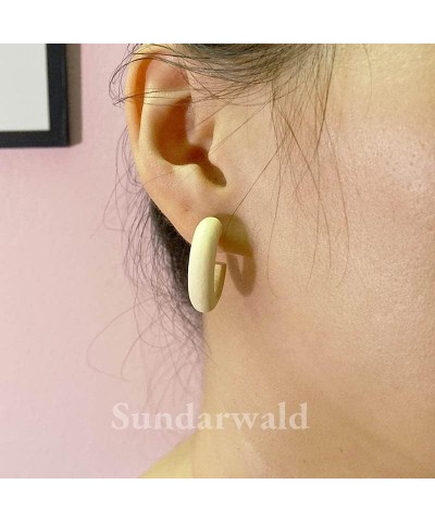 Open Hoop Natural Wood Stud Earrings for Women, Simple Wooden Jewelry, 1 inch Circle $7.81 Earrings