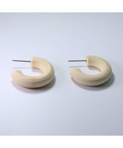 Open Hoop Natural Wood Stud Earrings for Women, Simple Wooden Jewelry, 1 inch Circle $7.81 Earrings