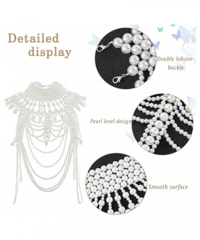 Luxury Body Chain Layered Pearl Shoulder Chain Multilayered Silver Body Jewelry Accessories Chain for Women and Girls $19.82 ...