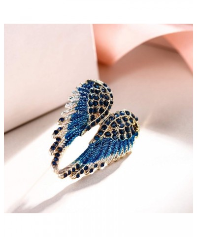 Women's Austrian Crystal Enamel Angel Wings Brooch Pin Blue Gold-Tone $11.79 Brooches & Pins