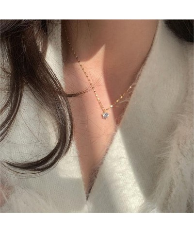 Gold Plated Necklace for Women Geometric Triangle Stick Long Pendant Three Layered Necklaces for Women E $8.39 Necklaces