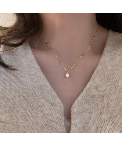 Gold Plated Necklace for Women Geometric Triangle Stick Long Pendant Three Layered Necklaces for Women E $8.39 Necklaces