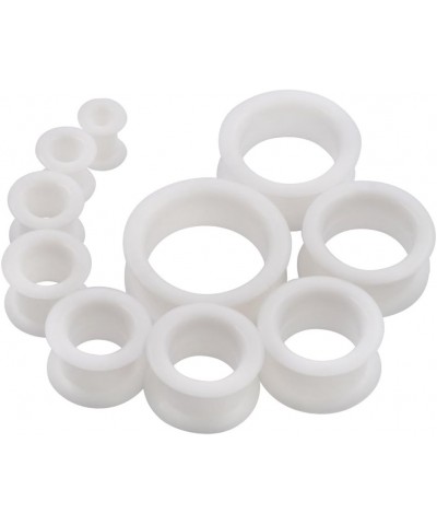 16PCS Black and White Silicone Gauges Plugs Double Flared Ear Tunnels Expander Stretchers Piercing Size 2g to 1 inch Thick Si...