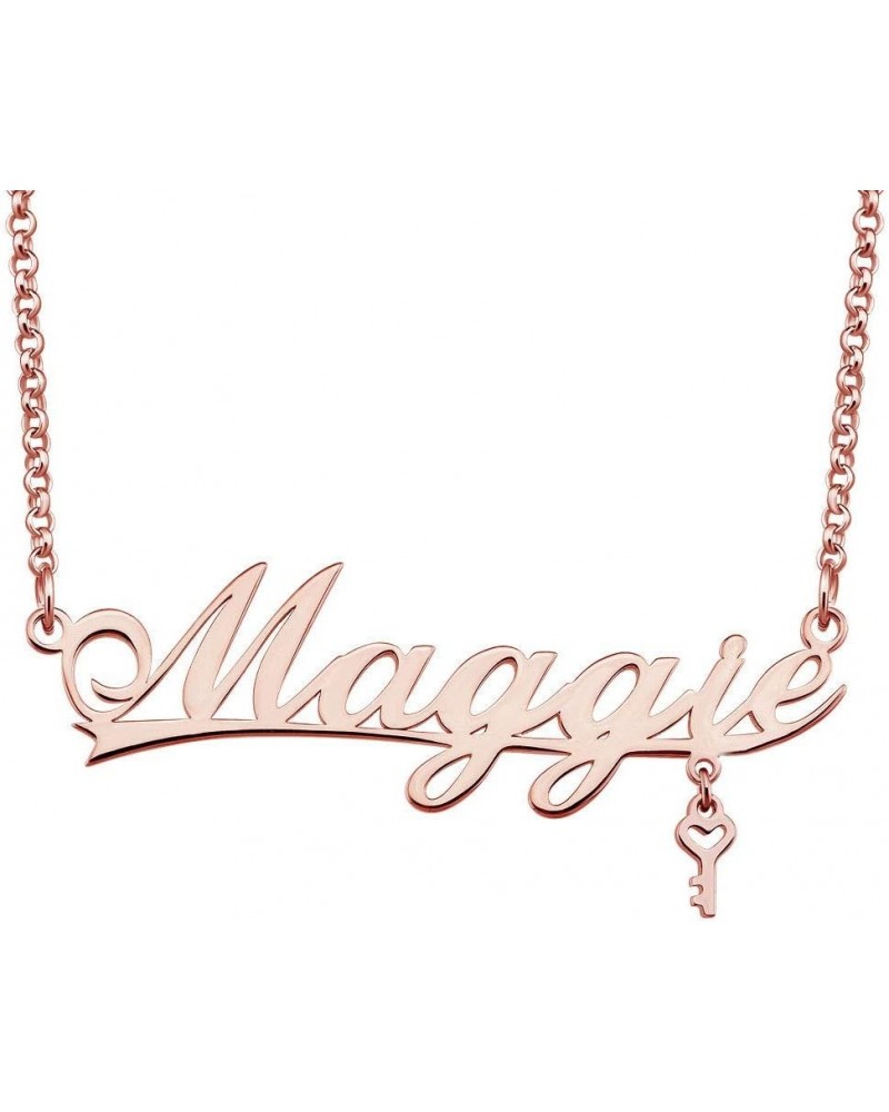 Stainless Steel Chain Rose Gold Pendant Customized Plate Personalized Name Necklace Maggie $22.61 Necklaces