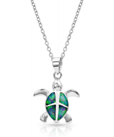 Western Lifestyle Women's Opal Necklace (Turtle Love) $35.10 Necklaces