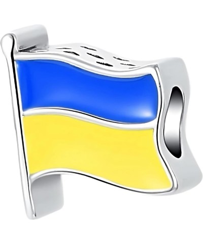 Ukrainian Flag Pendant | Variety | Silver Plated Bead Charm | Fit Bracelet For Women | DIY Jewelry Trinket Flag-Shaped $12.95...