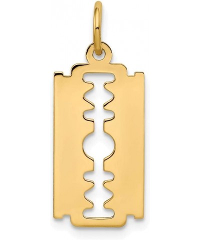 14k Yellow Gold Polished Razor Blade Charm $71.71 Pendants