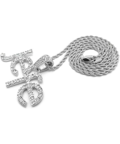 Iced Gold Silver Plated Boss Jefe Pendant & 18" 20" 24" Cuban/Rope/Box Chain Hip Hop Jewelry Necklace (SILVER) 24" ROPE CHAIN...