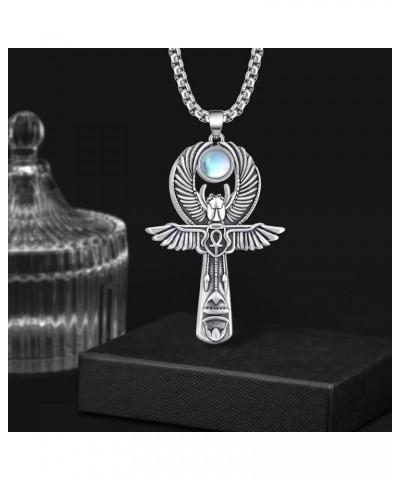 Ankh Necklace Men 925 Sterling Silver Cross Ankh Necklace Protection Egyptian Jewelry Gifts for Men Women $31.50 Necklaces