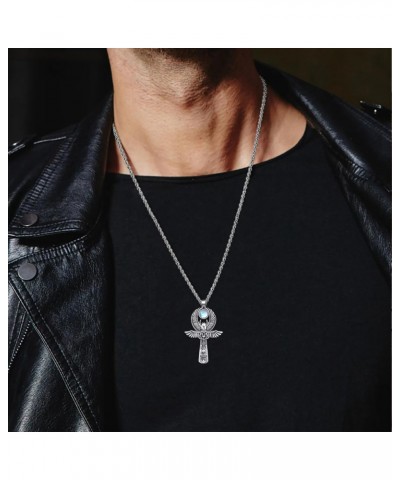 Ankh Necklace Men 925 Sterling Silver Cross Ankh Necklace Protection Egyptian Jewelry Gifts for Men Women $31.50 Necklaces