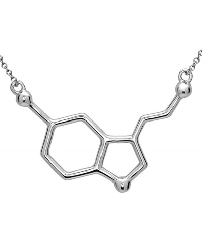 Serotonin Molecule Necklace in 925 Sterling Silver Silver $23.19 Necklaces