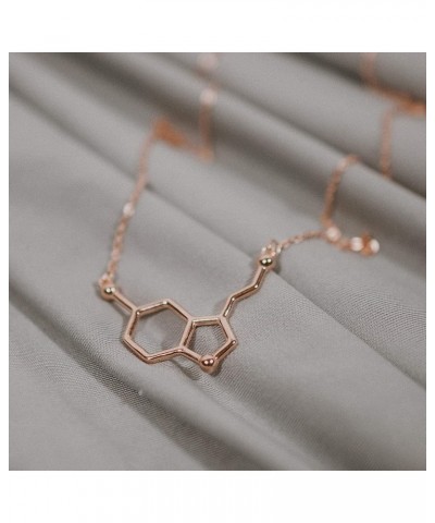 Serotonin Molecule Necklace in 925 Sterling Silver Silver $23.19 Necklaces