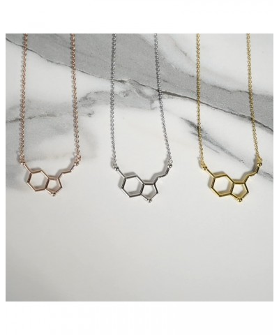 Serotonin Molecule Necklace in 925 Sterling Silver Silver $23.19 Necklaces