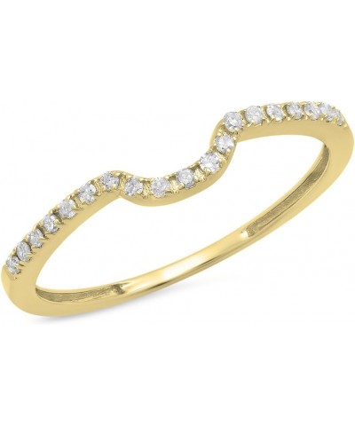 0.11 Carat (ctw) Round White Diamond Ladies Wedding Anniversary Guard Ring Band, 14K Gold 4 Yellow Gold $146.29 Rings